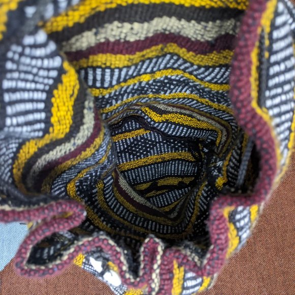 Yellow Multicolor Bag Backpack Boho Woven Aztec Mexican - Picture 4 of 6